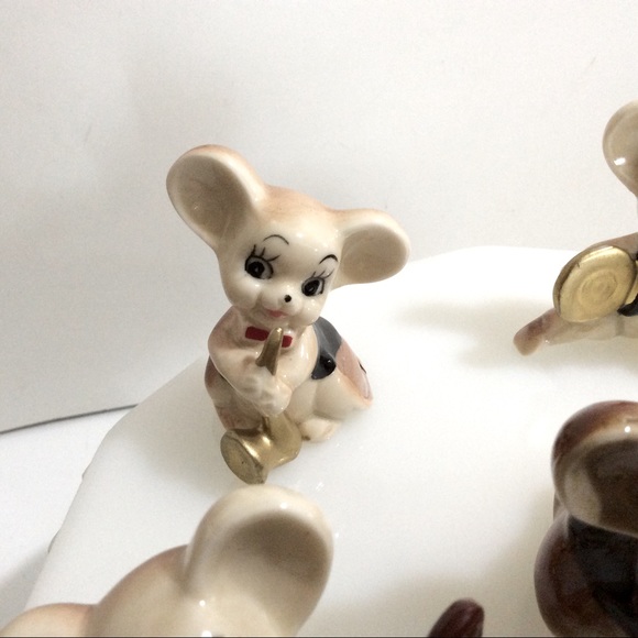 🩷🐭 Vintage set of seven band of musical mice figures - Picture 9 of 15